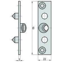 BASI Bndersicherung mit 2 Zapfen 90x22mm BSA90 Typ 9552-0001