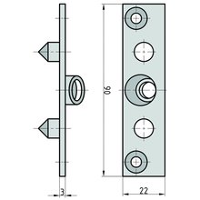 BASI 2x Bndersicherung mit 2 Zapfen 90x22mm BSA90 Typ 9552-0001