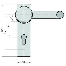 BASI Trbeschlag ZT FS 2150 Wechsel-Garnitur Kurzschild eckig Typ 7522-0100
