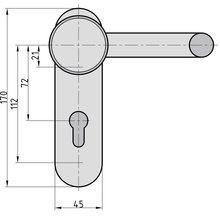 BASI Trbeschlag ZT FS 2100 Wechsel-Garnitur Kurzschild rund Typ 7519-0101