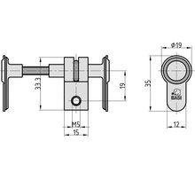 BASI Blindzylinder fr Feuerschutztren Einstellbereich 45-95 mm Typ 9000-0055 / BZV 100 FS