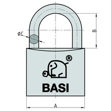 BASI® Vorhängeschloss verschiedenschließend VHS 620 in verschiedenen Abmessungen Typ 6200
