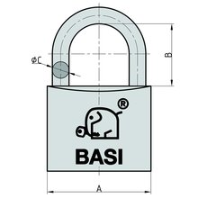 BASI Vorhngeschloss verschiedenschlieend VHS 620 in verschiedenen Abmessungen Typ 6200