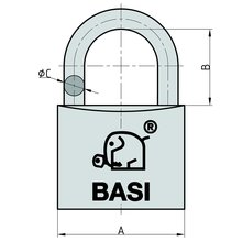 BASI Vorhngeschloss verschiedenschlieend VHS 620 Breite 30 mm Typ 6200-3000