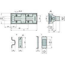 BASI Schlossriegel 115 mm Stahl verzinkt SR10 Typ 6910-0120