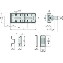 BASI Schlossriegel 140 mm Stahl verzinkt SR10 Typ 6910-0140