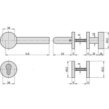 BASI Edelstahl Rosetten-Garnitur ZB 3200 PZ-links Lochung 7308-2288