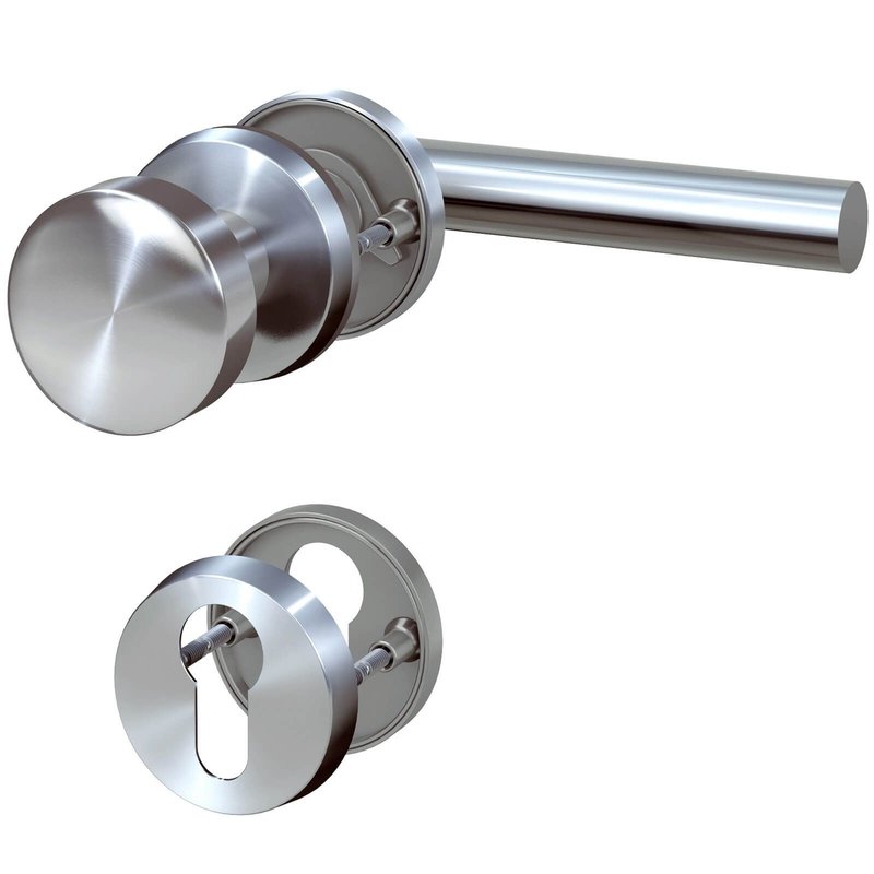 BASI Edelstahl Rosetten-Garnitur ZB 3200 PZ-rechts Lochung 7308-2298