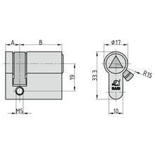 BASI® Dreikant- Halbzylinder 8 mm innenliegend Typ DM5020-0000-Dl8