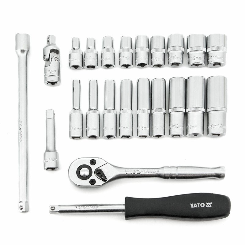YATO Steckschlüssel-Set, Chrom-Vanadium-Stahl, 1,3 Kg – Vielseitiges Werkzeug Für Heimwerker & Profis