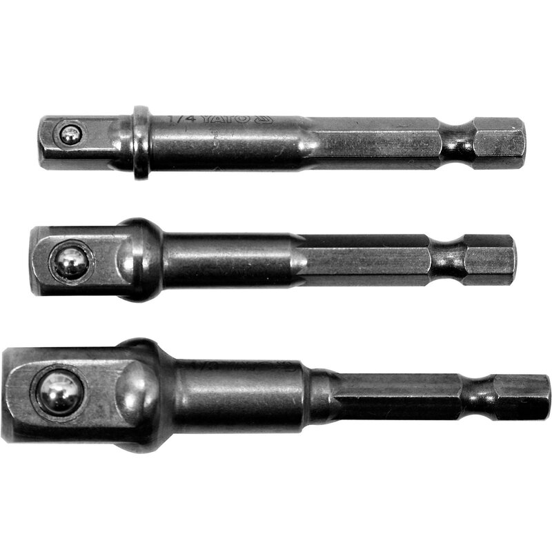 Steckschlüsselsatz 1 2 1 4 3 8 Unterschied Steckschlüssel Adapter 3 tlg. HEX Schaft 1|2? 1|4? 3|8? YT-04685 - On