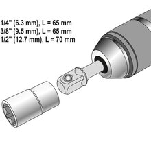 Steckschlssel Adapter 3 tlg. HEX Schaft 1|2 1|4?3|8 YT-04685