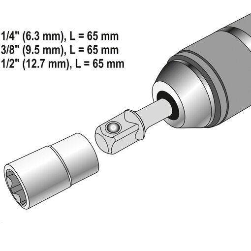 Steckschlüsselsatz 1 2 1 4 3 8 Unterschied Steckschlüssel Adapter 3 tlg. SDS- Plus Schaft 1|2? 1|4? 3|8? YT-0468