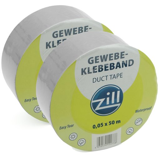 2 x Gewebeklebeband Silber 5 cm x 50 Meter Typ 7600
