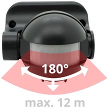Bewegungsmelder Schwarz IP44 180 12 m Typ 83120