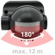 Bewegungsmelder Schwarz IP44 180° 12 m Typ 83120