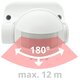Bewegungsmelder Weiß IP44 180° 12 m Typ 83121