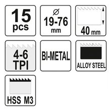 Universal-Lochsgensatz 15 Teilig YT-3381