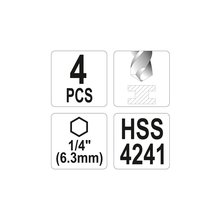 HSS HEX Bohrer- Set 4-teilig YT-44705