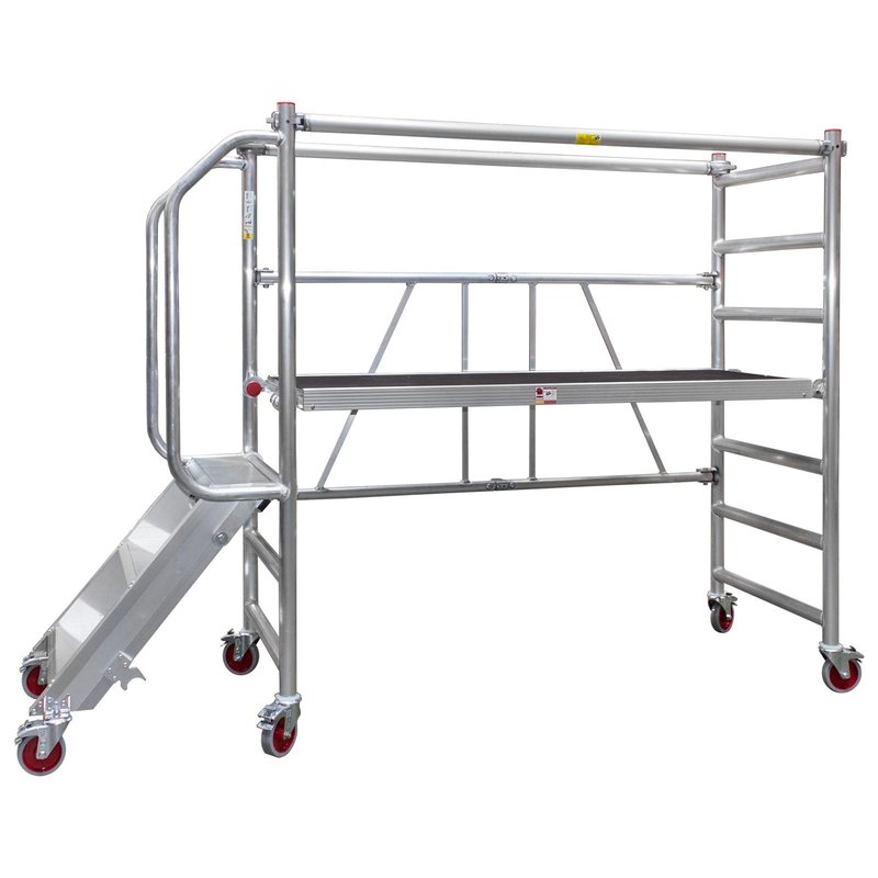Profi Aluminium-Gerst mit Treppe klappbar 178X74 cm 178SKT