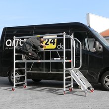 Profi Aluminium-Gerst mit Treppe klappbar 178X74 cm 178SKT