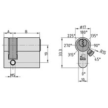 BASI® Profil Halbzylinder Verschieden Schließend Typ M5020-0000 10 / 30