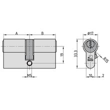 BASI®  Profil-Kurzzylinder Verschieden Schließend Typ M5010-2727 27/27