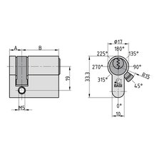 BASI® Profil Halbzylinder Verschieden Schließend Typ 5020-0015 10/45