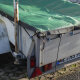 Anhänger- und Containernetz 2,75 x 3,5 Meter ca. 200 g/m²  Monofilgewebe grün mit Ösen