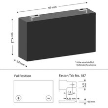 Batterie Stand by Bull 6 Volt 1,2Ah GiV 06-1.2