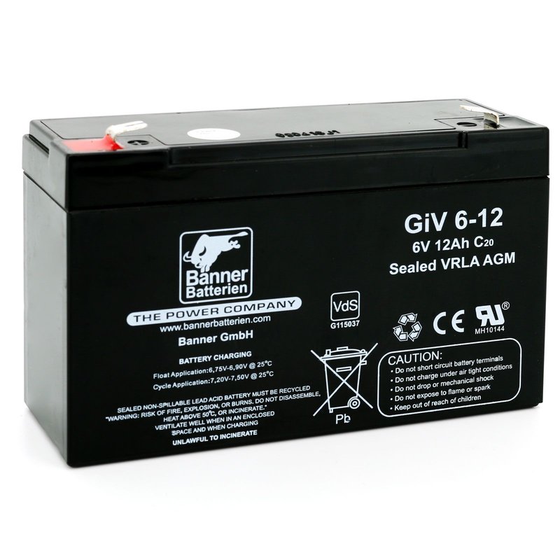 Batterie Stand by Bull 6 Volt 12 Ah GIV 06-12