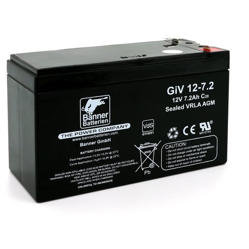 Batterie Stand by Bull 12 Volt 7,2 Ah GIV 12-7.2