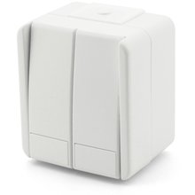 Doppel Schalter 1-Polig wei IP44 10AX 250V SF50PW