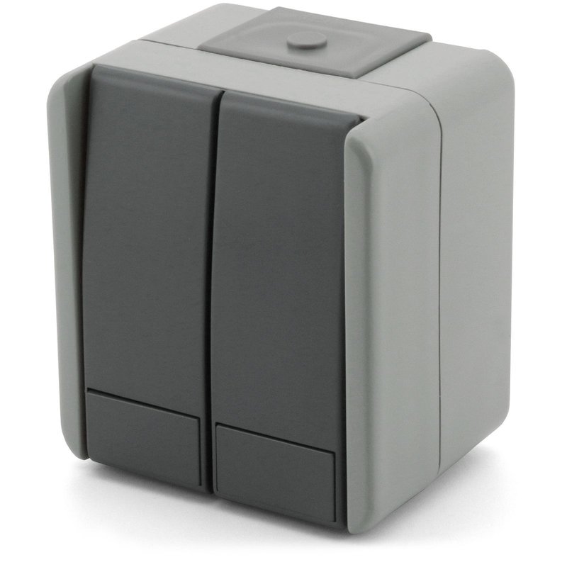 Doppel Schalter 1-Polig grau IP44 10AX 250V SF50GY