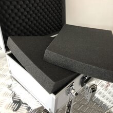 ECI Koffer (LBH) 45x32x17cm Silber W�rfelschaum Einlagen