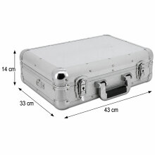Aluminium Koffer Silber mit Werkzeughalter (LxBxH) 43 x 33 x 14 cm
