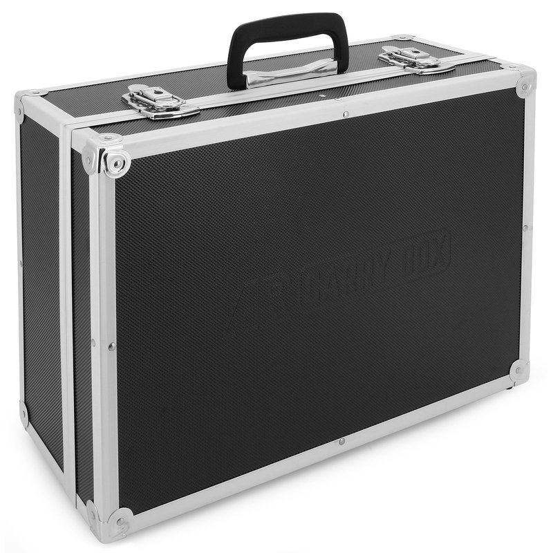 Aluminium Koffer Schwarz  mit Werkzeughalter (LxBxH) 450 x 320 x 175 mm