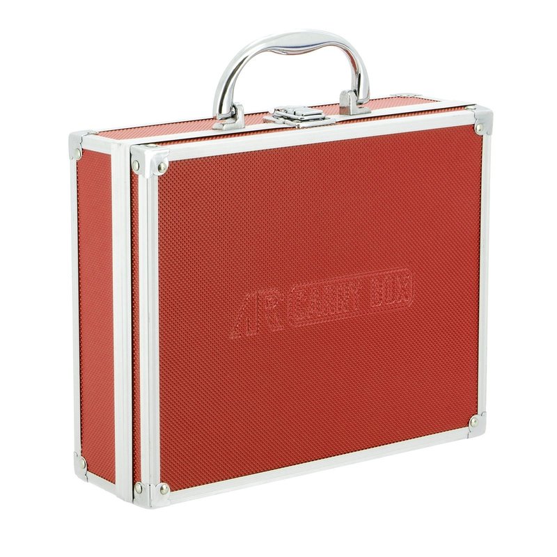 Aluminium Koffer Rot Box mit Schaumstoffeinlage 560027