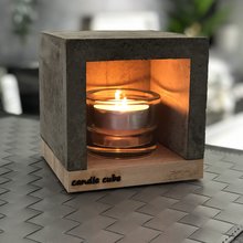 candle cube Teelicht Tisch Kamin Beton mit gr. Teelicht