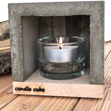 candle cube Teelicht Tisch Kamin Beton mit gr. Teelicht