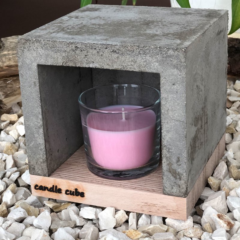 candle cube© Teelicht Tisch Kamin Beton mit Duftkerze nach Wahl - Onl