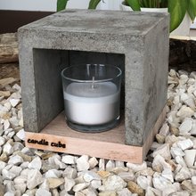 candle cube© Teelicht Tisch Kamin Beton mit Duftkerze Anti Tabacco