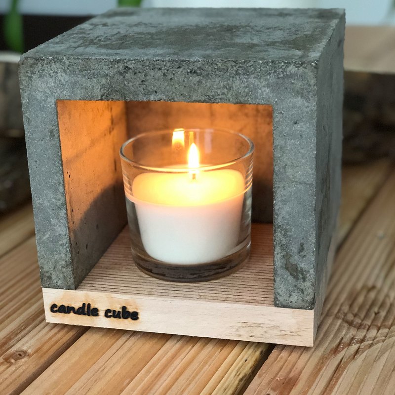 candle cube© Teelicht Tisch Kamin Beton mit Duftkerze Vanilla Dream