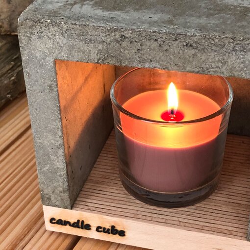 candle cube© Teelicht Tisch Kamin Beton mit Duftkerze Sandalwood