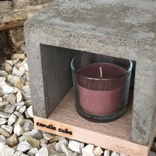 candle cube Teelicht Tisch Kamin Beton mit Duftkerze Sandalwood