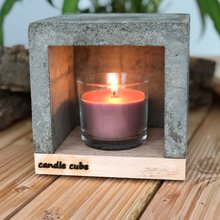 candle cube Teelicht Tisch Kamin Beton mit Duftkerze Sandalwood
