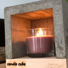 candle cube Teelicht Tisch Kamin Beton mit Duftkerze Sandalwood