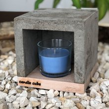 candle cube Teelicht Tisch Kamin Beton mit Duftkerze Seawind