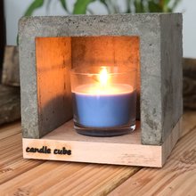 candle cube Teelicht Tisch Kamin Beton mit Duftkerze Seawind