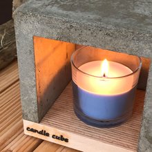 candle cube Teelicht Tisch Kamin Beton mit Duftkerze Seawind